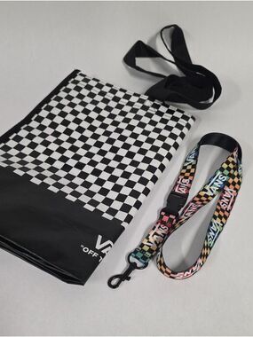 Vans Off The Wall Reusable Tote Bag & Lanyard